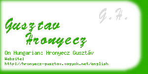 gusztav hronyecz business card